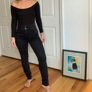 Joe’s Denim in washed black high rise skinny size 26